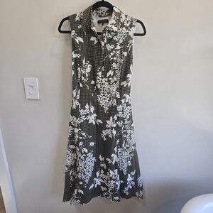 Lafayette 148 Collar floral midi dress